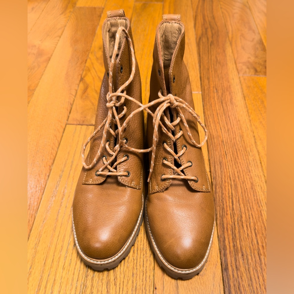 Madewell the Clair Lace-Up Boot in Leather - size 8.5 women's